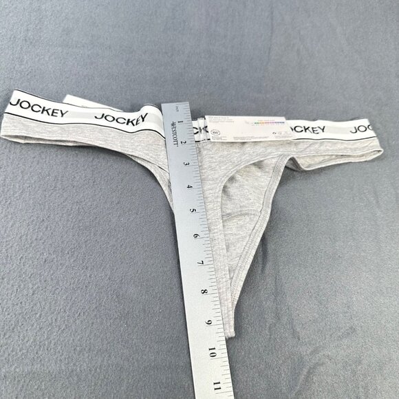 Jockey Women's Size XL Panty Thong Cotton Stretch Essentials Gray New With Tags - Picture 11 of 11